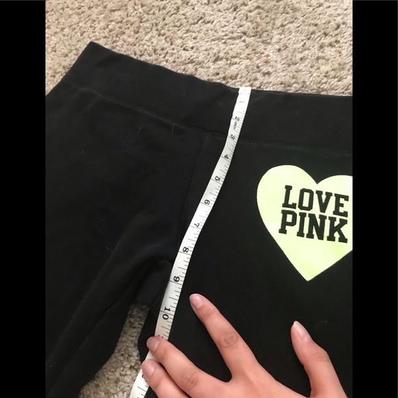 VS PINK | black and lime green sweatpants - Picture 6 of 8